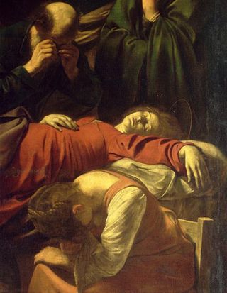 La mort de la Vierge - Louvre - Le Caravage - 1601-1603 - détail